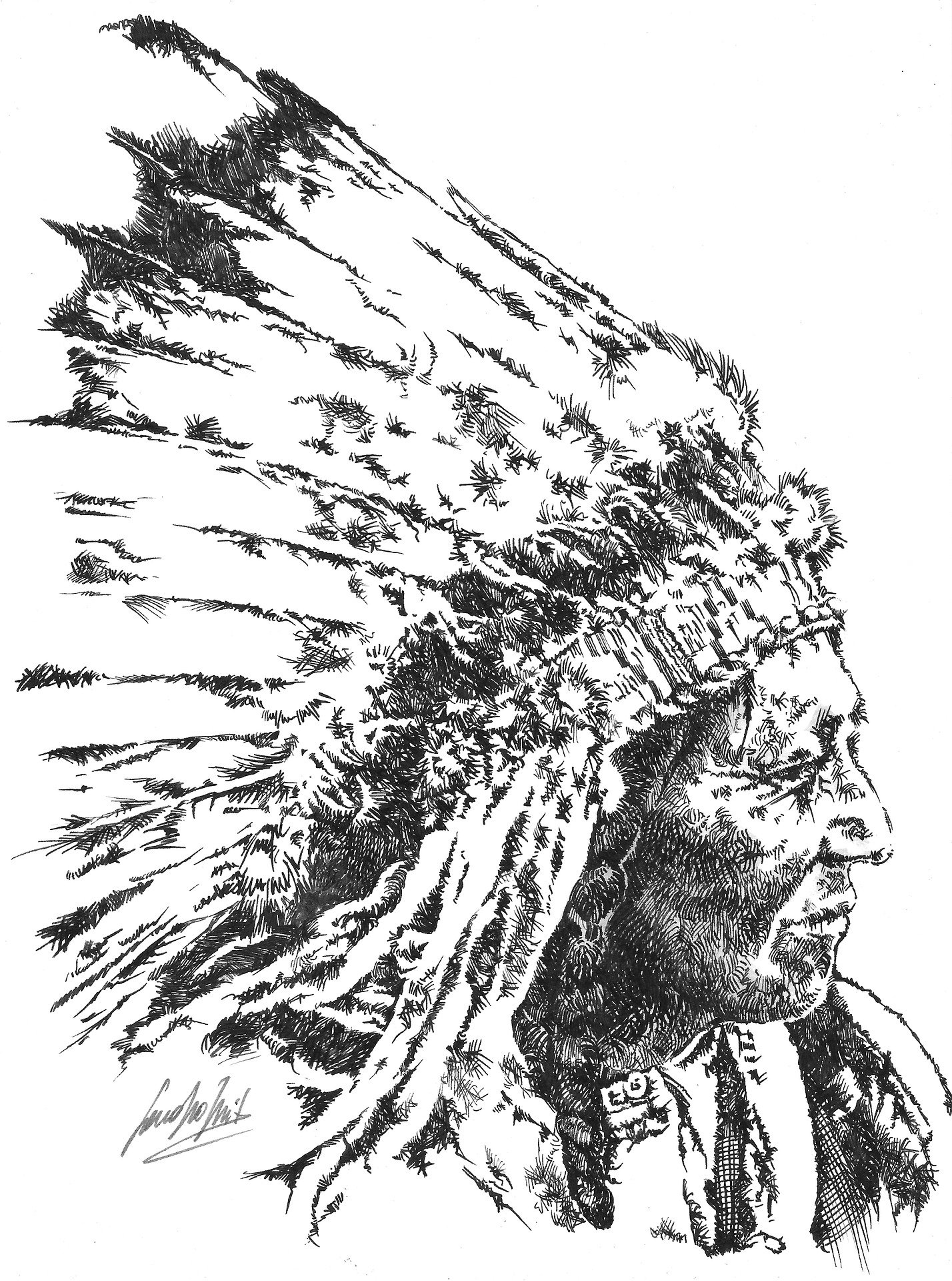 Drawing of An Indian